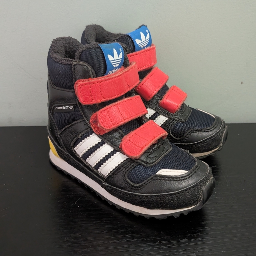 EUC Adidas OrthoLite Velcro Shoes Little Kids size 6 Toddler *F10